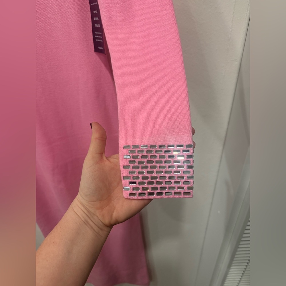 NWT Retrofete Monroe Embellished Knit Dress in Peony Pink size Medium - Picture 8 of 15